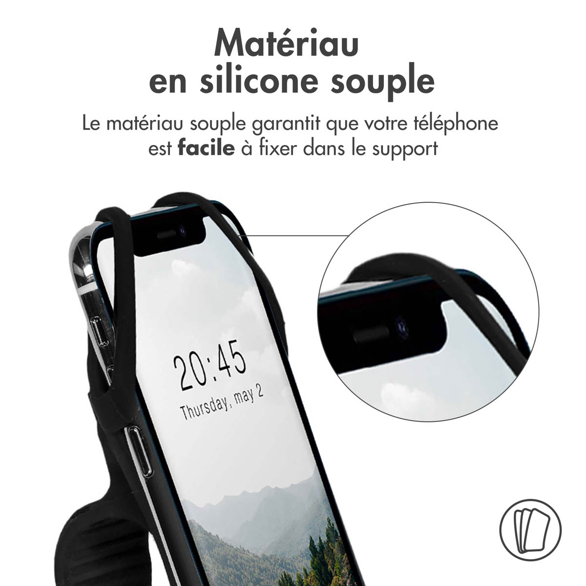 imoshion Support de téléphone pour vélo - Universel - Noir – Image 3