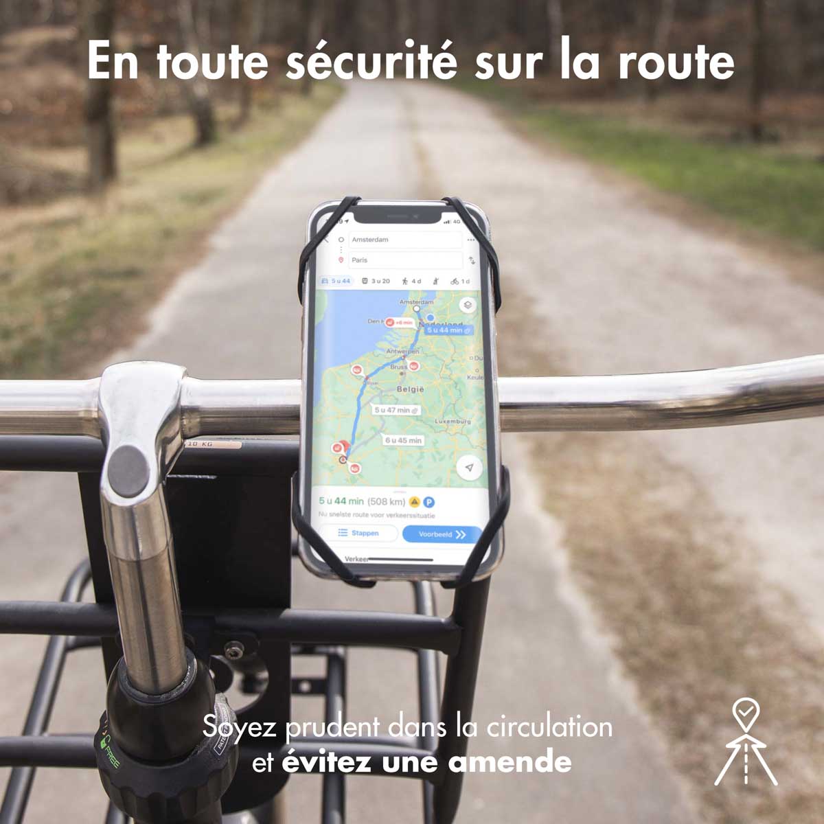 imoshion Support de téléphone pour vélo - Universel - Noir – Image 2