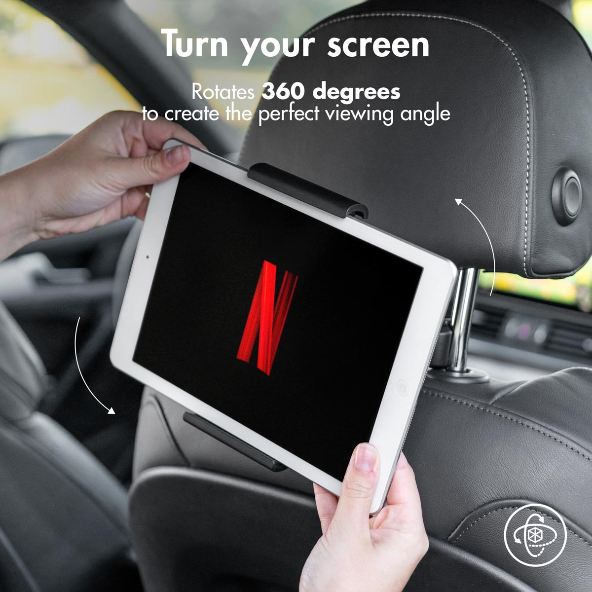 imoshion Support de tablette pour voiture - Réglable - Appui-tête - Noir – Image 2