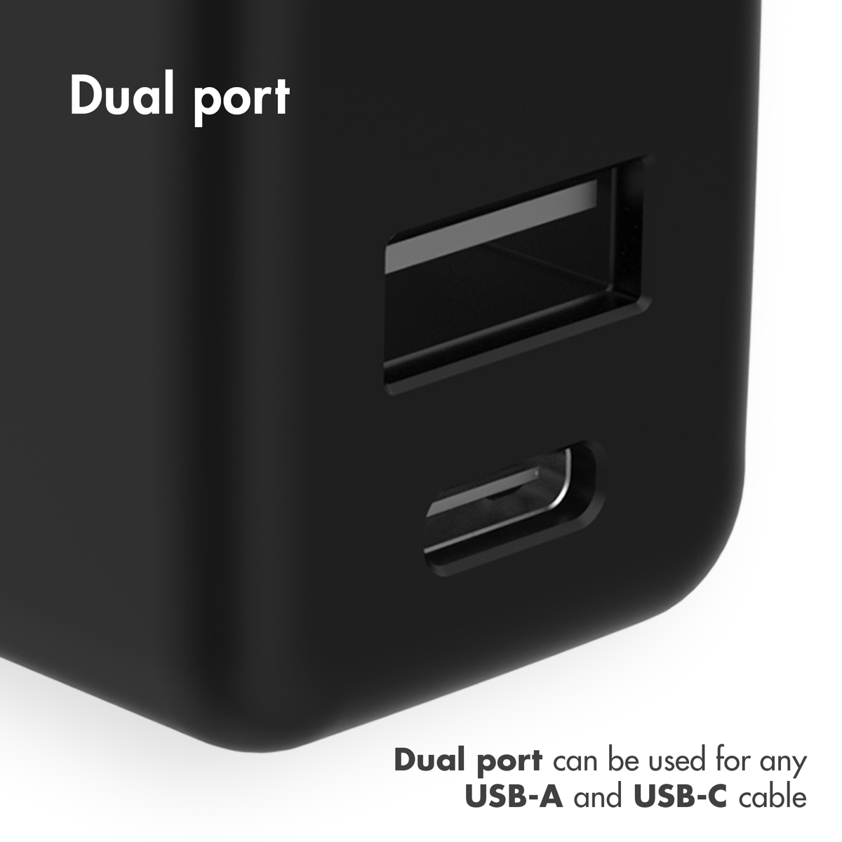 imoshion Wall Charger - Chargeur - Connexion USB-C et USB - Power Delivery - 20 Watt - Noir – Image 2