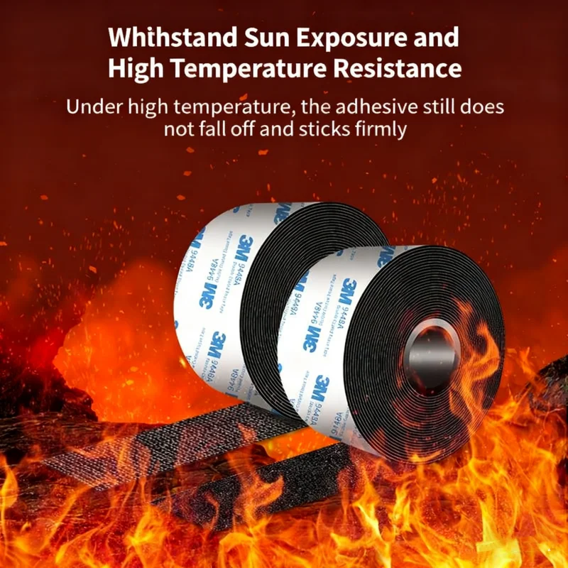 Ruban adhésif Double face noir 3M 25m 9448A, largeur 50mm, solide, sans Trace, résistant aux hautes températures, ruban de fixation à crochet et boucle – Image 5