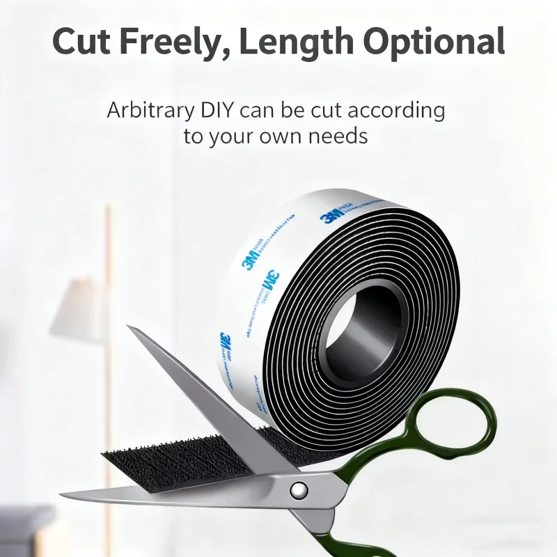 Ruban adhésif Double face noir 3M 25m 9448A, largeur 50mm, solide, sans Trace, résistant aux hautes températures, ruban de fixation à crochet et boucle – Image 2