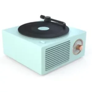 YONIS Enceinte Bluetooth Rétro Vinyle – Vert