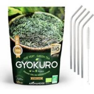 Thé Vert Gyokuro 50 G + 4 Pailles En Inox