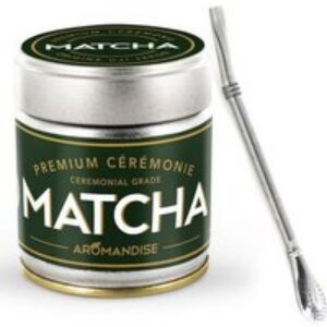 Thé Matcha De Cérémonie Premium 30 G + Paille Inox Avec Filtre