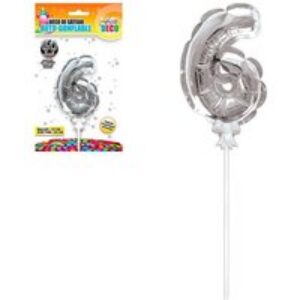 Ballon Argent Gâteau – Chiffre 6