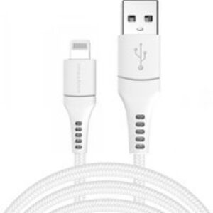 imoshion Câble Lightning vers USB – Certifié MFi – Textile tressé – 3 mètres – Blanc