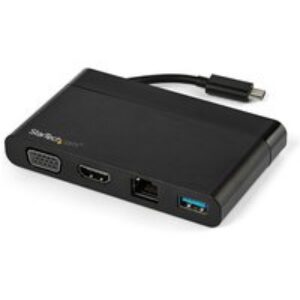 StarTech.com Adaptateur Multiport USB-C avec HDMI, VGA, Gigabit Ethernet & USB 3.0 – Mini Dock USB-C vers 4K HDMI ou 1080p VGA –