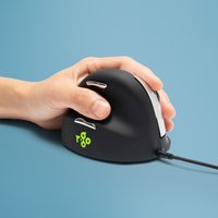 R-Go Tools Souris Ergonomique R-Go HE Break avec logiciel de pause, gaucher, grand (longueur de la main 185 mm), filaire, noir