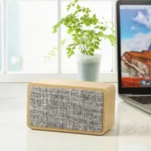 Enceinte Bluetooth Double Haut-Parleur Bois Longue Autonomie Anti-Dérapant