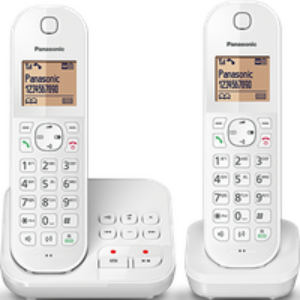 Téléphone sans fil , 2 combinés, option blocage d&rsquo;appels – blanc