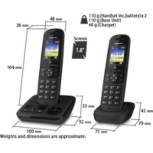 KX-TGH722FRB – Téléphone sans fil avec 2 combinés, rouge