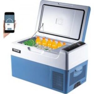 VEVOR Réfrigérateur de Voiture 22L Mini Frigo Portable Électrique 45W avec Panneau Numérique -20 à 20 ℃ pour Garder la Fraicheur des Boissons et Bières 0.2 kw.h/24 h Camping Camions 59,7 x 32 x 33,5 cm