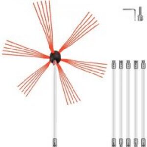 VEVOR Brosse de Cheminée de 6 Mètres Kit de Ramonage En nylon pour Poêle à Pellet pour Nettoyer Cheminées en Métal ou en Brique