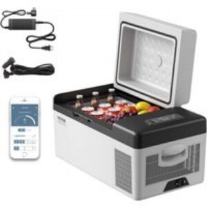 VEVOR Mini Réfrigérateur de Voiture Mini Frigo Portable Électrique 45W avec Panneau Numérique -20 à 20℃ pour Garder la Fraicheur des Boissons et Bieres 0.2 kw.h/24 h Camping  56x29x30CM (20L)