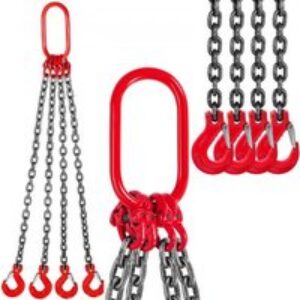 VEVOR Chaîne de Levage de Poids à 4 Pieds élingue en Acier Allié 1 m Diamètre Chaîne 8 mm Capacité Charge 4 T élingue de Chariot élévateur Chaîne, Exploitation Minière des Ports de Construction G80