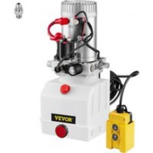 VEVOR Pompe Hydraulique 12 V 4 L, Pompe Hydraulique Remorque Simple Effet Réservoir Plastique, Démarrage Rapide Débit d&rsquo;Huile Rapide Aucune Fuite, Remorque Élévateur à Ciseaux