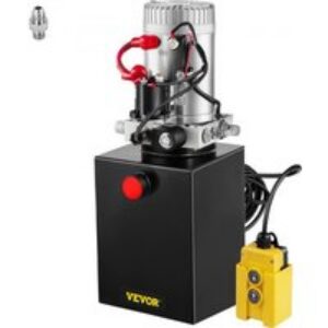 VEVOR Pompe Hydraulique 12V Pompe Hydraulique à Simple Effet Réservoir En Métal 6L Démarrage Rapide Contrôle Solénoïde et Pendentif 4,5m Levage Descente Remorque Élévateur à Ciseaux Vérin Hydraulique
