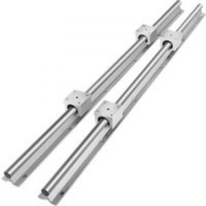 VEVOR Miniature Rail Linéaire Guide SBR16-600 mm, 4 Blocs de Roulement SBR16UU 2 Arbres de Rail, Guidage Linéaire Rail de Glissière de Précision pour Routeur CNC Tour Plieuse Machines d&rsquo;Automatisation
