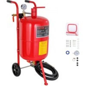 VEVOR Sableuse Pneumatiques en Acier, Machine de Sablage Rouge avec Cabine Sablage 40 L, Sableuse Professionnel pour le Nettoyage de Surface, le Sculpture, la Élimination de la Rouille et la Remise