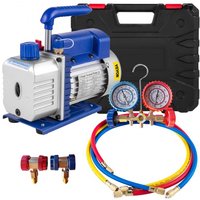 VEVOR Pompe à Vide 4 CFM, Pompe à Vide Climatisation 1 Étage Automatique 1/4 HP, avec tuyau et jauge, Conditionneur d’air Emballage sous Vide, pour Entretien Automobile