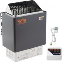 VEVOR Poêle Électrique de Sauna 9 KW Poêle de Sauna Électrique pour 9-13 m3 Chauffage Sauna 104-221℉ Poêle de Chauffage Électrique en Acier Inoxydable Poêle de Sauna avec Contrôle Externe