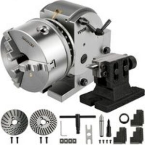 VEVOR Tête de Division 6&Prime; 160 mm Ensemble Tête Universelle Utilisable pour la Division Directe et Indirecte avec 3 Mâchoires de Mandrin 2 Plaques de Séparation pour Fraiseuse, Rectifieuse, Perceuse