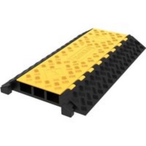 VEVOR Rampe de Protection de Cable 3,3 tonnes Rampe de Cache-Cable 3 Canaux Passe Cable Sol Protecteur de Cable Sol Goulotte Passe Cable Couvre Cable pour Parking Entrepôt Concert Hôtel Scène 94,5x50x8 cm