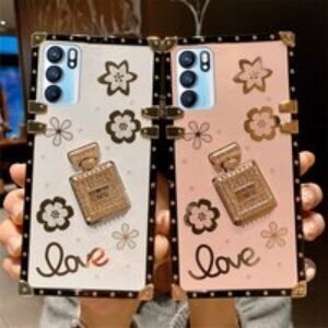 Luxury Diamond Perfume Bottle Case For Oppo Reno 2Z 3 5 6 Pro Find X2 X3 Neo Lite Square Protective Soft Phone Cover