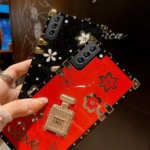 Luxury Diamond Perfume Bottle Case For Samsung Galaxy S22 S21 S20 FE Note20 Ultra Note 10 S10 Plus Square Protective Pho