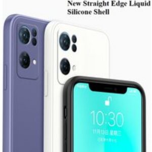 For OPPO Reno7 Pro 5G SE Solid Color Straight Edge Liquid Silicone Phone Case Fine Hole All-inclusive Lens Protection Co