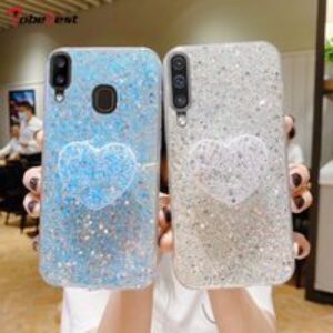 Shiny Glitter Heart Love Phone holder Case For Samsung Galaxy A10 A20 A30 A50 A70 A10S A20S A02S A03S A03 Soft Silicone