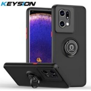 KEYSION Fashion Matte Case for OPPO Find X5 Pro Transparent Ring Stand Shockproof Phone Back Cover for OPPO Find X5 X3 L