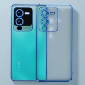 For vivo V23 S15 S12 S10 Pro Straight Edge Plating Frame Matte Transparent Soft TPU Airbag Anti-drop Lens Full Cover Cas