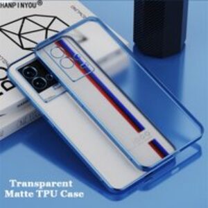 Straight Edge Plating Frame Transparent Matte Soft TPU Case For vivo iQOO 8 9 Pro Airbag Anti-drop Lens Full Cover Shell
