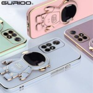 Luxury Plating Cartoon Astronaut Holder Bracket Case For Xiaomi Redmi Note 11 10 9 8 7 Pro 10T 9T 8T 10C 9C 9A 9T Mix4 T