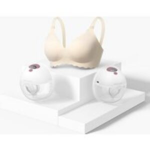 Ensemble de soutien-gorge M5 : Tire-lait double M5 sans fil et soutien-gorge à bandes de gelée (YN46) | Pump Color: Rouge douillet | Bra Size: 2XL