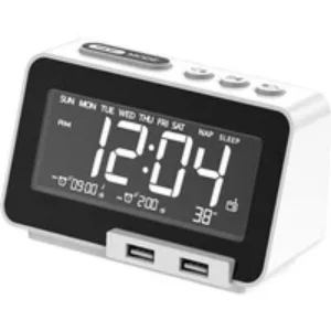 YONIS Réveil Enceinte Bluetooth 5W – Blanc