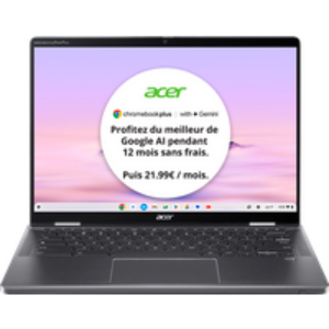 Acer Chromebook Plus Spin 714, CP714-1HN, Chromebooks, 14&Prime; Touchscreen, Intel Core Ultra 5, 16 Go RAM, 512 Go SSD, Intel Graphics