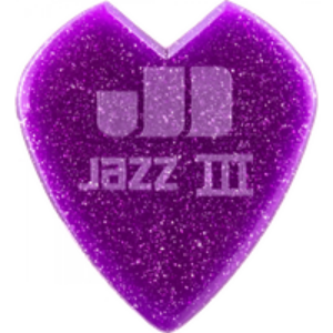 Lot de 6 médiators en lexan Dunlop Kirk Hammett Jazz III 47-KH3NPS – Purple Sparkle