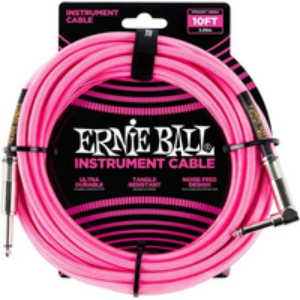 Ernie Ball EEB 6078 – Câble instrument gaine tissée – 3 mètres, rose fluo