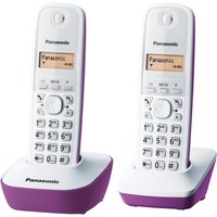 Téléphone sans fil, 2 combinés - blanc et violet