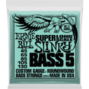 Ernie Ball Slinky Super Long Scale – Cordes en acier nickelé pour guitare basse – 45-130