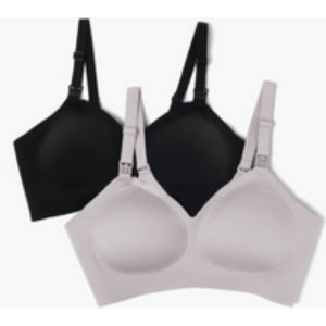 SMOOTH – Soutien-gorge d&rsquo;allaitement de maternité ultra doux et omni (2 packs) | Color: Brun + Noir | Size: XL