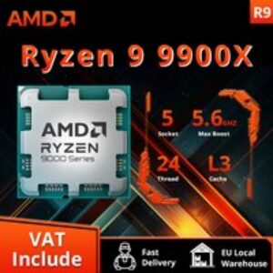 AMD Ryzen 9 9900X nouveau 12 cœurs 24 threads R9 9900x 9000 série DDR5 5.6 GHz L3 = 64M prise de cache de jeu AM5TDP 120W mais sans ventilateur