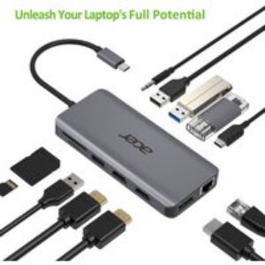 Acer Adaptateur Multiport USB Type-C, Hub 12 en 1 | Argent