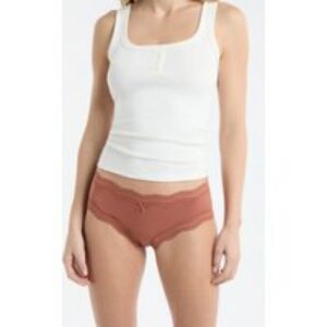 Shorty à bords dentelle en microfibre – Soul – XS – Beige – Femme – Etam